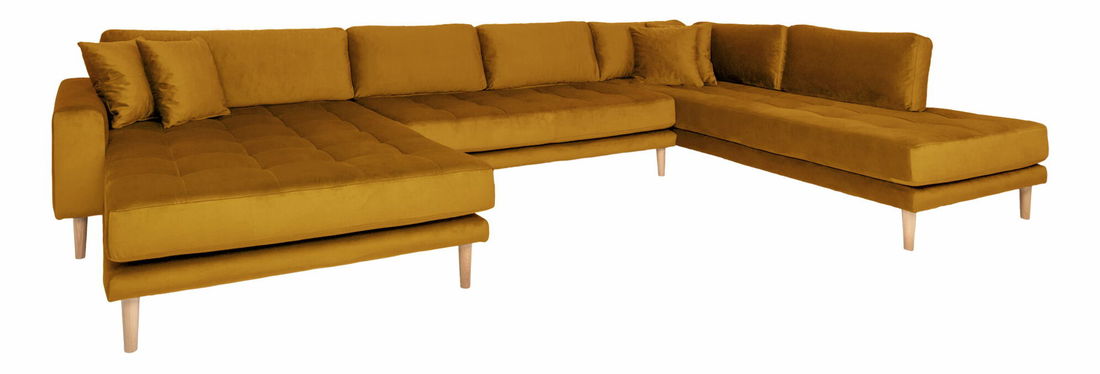 Rohová sedacia súprava v tvare U (L) Lvaveriaora U (horčicová)