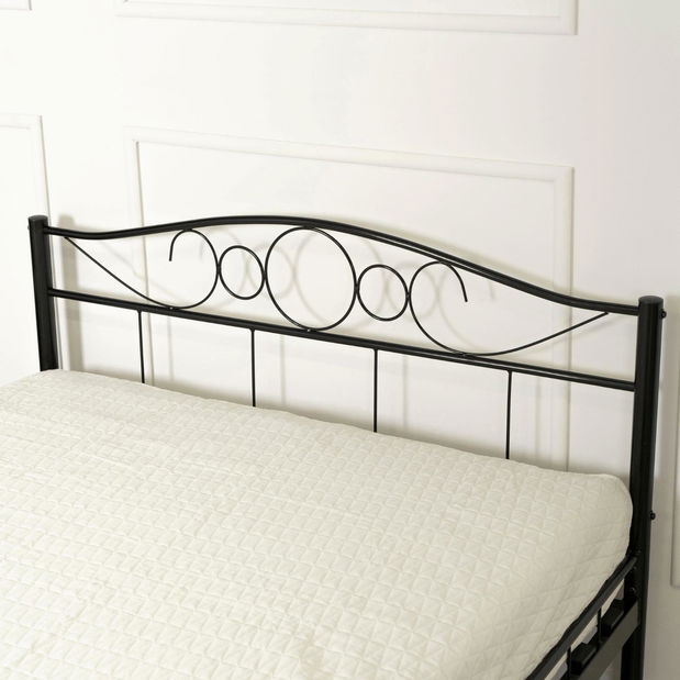 Metalni krevet 120 cm Granjeros (crna) (s podnicom)