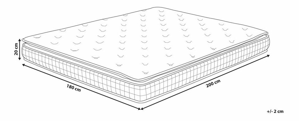 Penový matrac 180x200 cm CHERUM (stredne tvrdý)