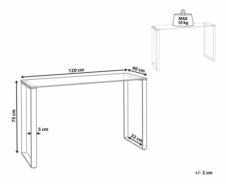 Konzolový stolík Tito (priehľadná)