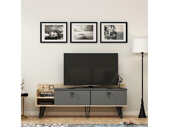 TV asztal/szekrény Limaka (tölgy + antracit) 