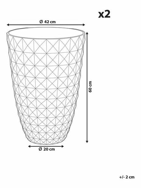 Set 2 buc Ghiveci de flori ⌀ 42 cm Ferisa (albastru)