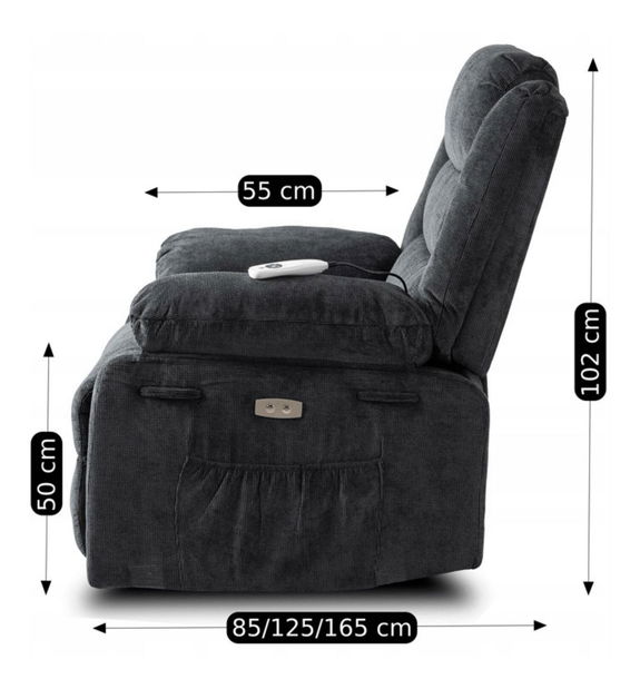 Fotoliu masaj Jornaleros (gri închis) 