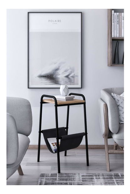 Măsuță laterală Leloku (negru + pin atlantic)