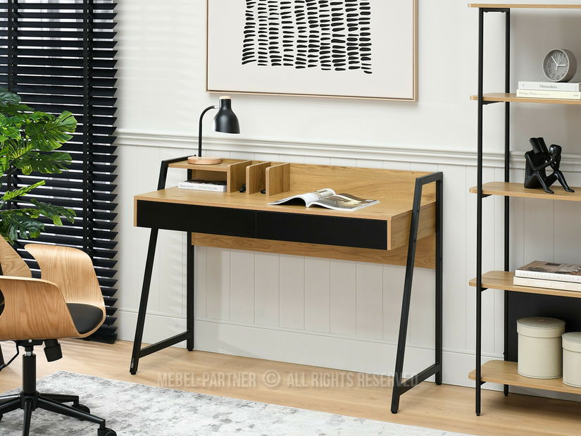 PC stol Rigielo (crni hrast + crna)