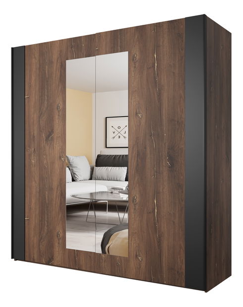 Ruhásszekrény Signat Typ 18 (fekete + flagstaff tölgy)