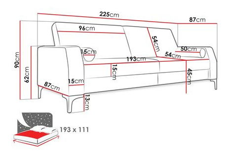 Pohovka Fichero (sivá)