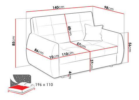 Canapea extensibilă Clovea Art II (maro deschis) (cu sp. depozitare)