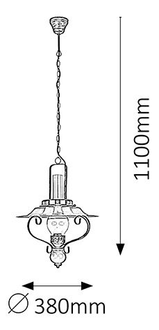 Závesné svietidlo Enna 7870 (čierna + bronzová + orech vlašský)