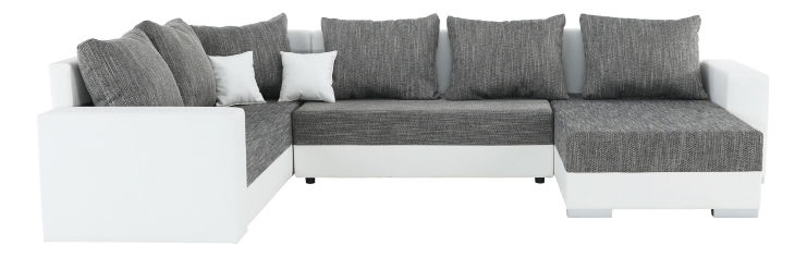 Colțar în formă de U Sergio Alb + Gri (D)