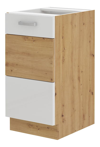 Dolná kuchynská skrinka Arryn 40 D 1F BB (dub artisan + lesk biely)