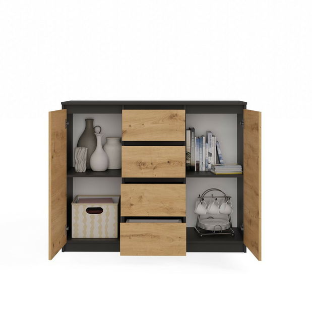 Komoda Musecalo 8 (antracit + dub artisan)