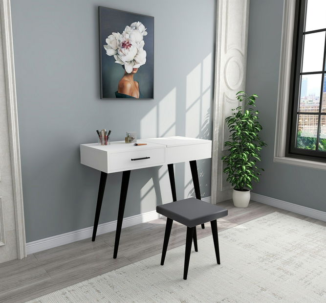 Măsuță de toaletă Randy (alb + negru) *resigilat