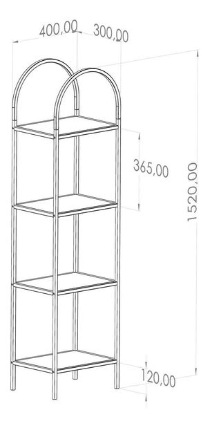 Regál Asir Mony (zlatá)
