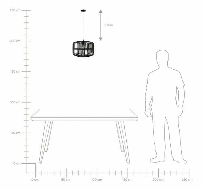 Závesné svietidlo Macza (čierna)