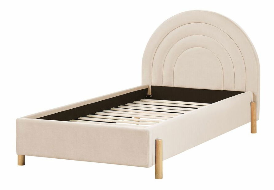 Jednolôžková posteľ 90 cm Annesile (béžová) (s roštom)