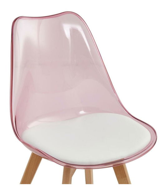 Scaun sufragerie Bralla 2 (transparent + roz + fag + alb) 
