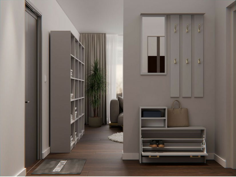 Set mobilier hol Vayan 1 (maro deschis) (cu oglindă)