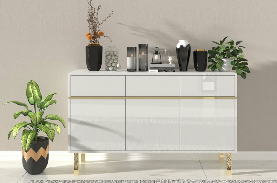 Komoda Mynga (visoki bijeli sjaj)