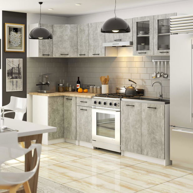 Sarokkonyha 300 cm Ozara III B (beton)