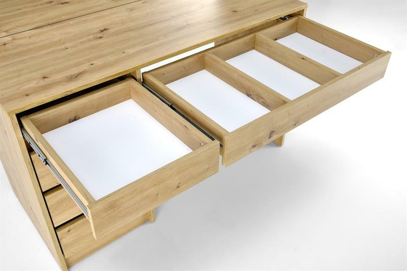 Masă de toaletă Hektor XL (stejar artisan) (cu oglindă)