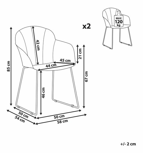 Set 2 buc. scaune de sufragerie SYVVA (negru)