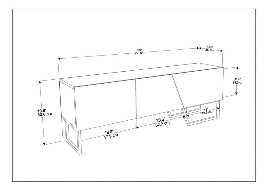 TV stolík/skrinka Pearla (biela)