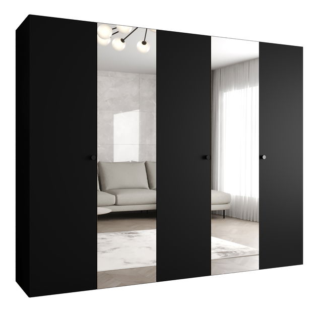 Dulap de haine 250 cm Parna 2 (Negru + Negru)