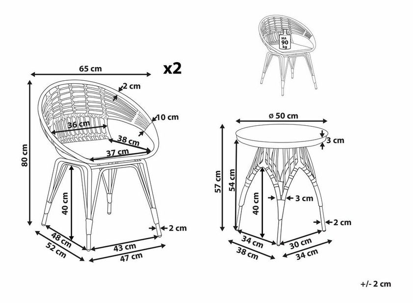 Záhradný set Peg (prírodná)