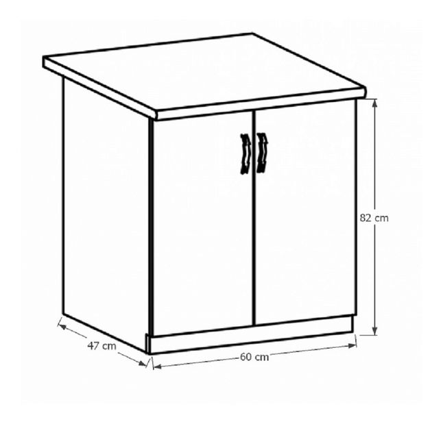 Donji kuhinjski ormarić D60 Sillina (orah milano)
