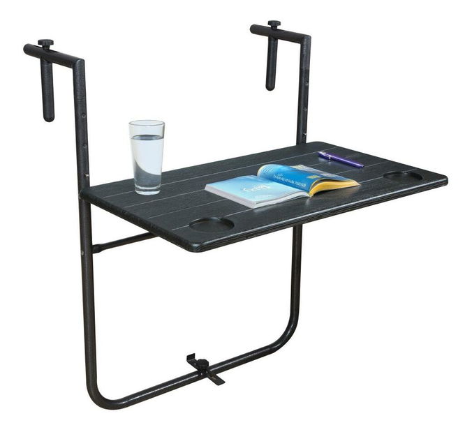 Balkónový stolík Unisource (čierna) 