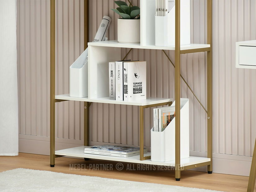 Regál Harp B (fehér fa + arany)
