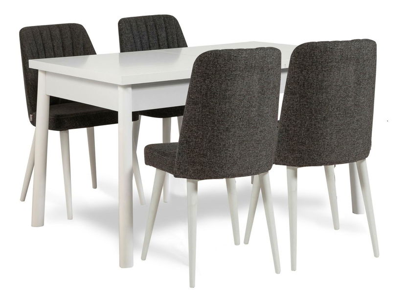 Set mobilier sufragerie Vlasta 5 (alb + antracit) (pentru 4 persoane)