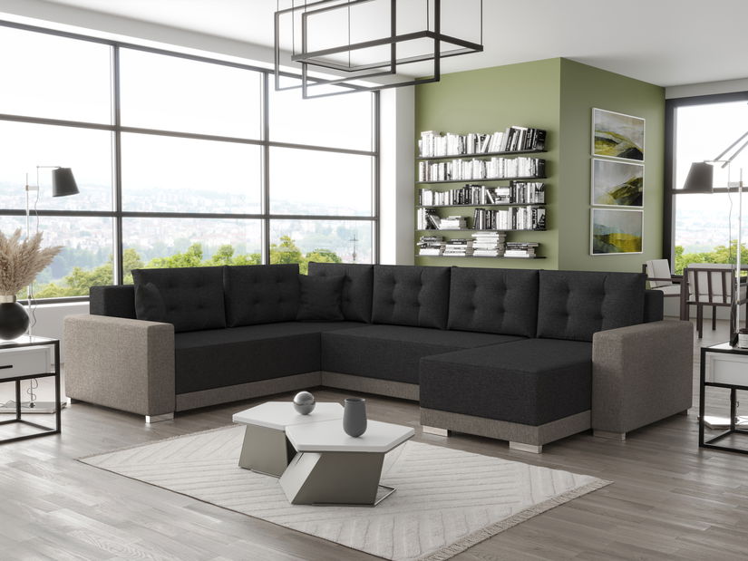 U alakú sarokkanapé Odyssey 3 (capuccino + fekete) (B)