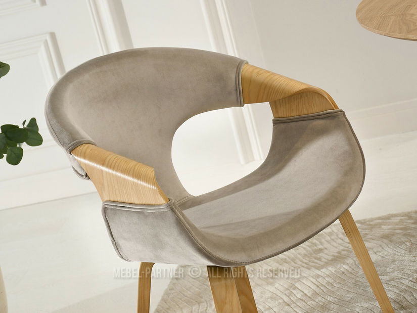 Scaun sufragerie Kwasnuwski (bej + stejar)