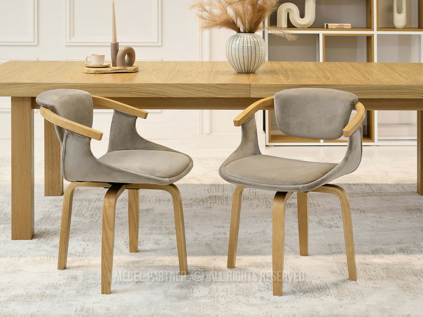 Scaun sufragerie Madres (bej + stejar)