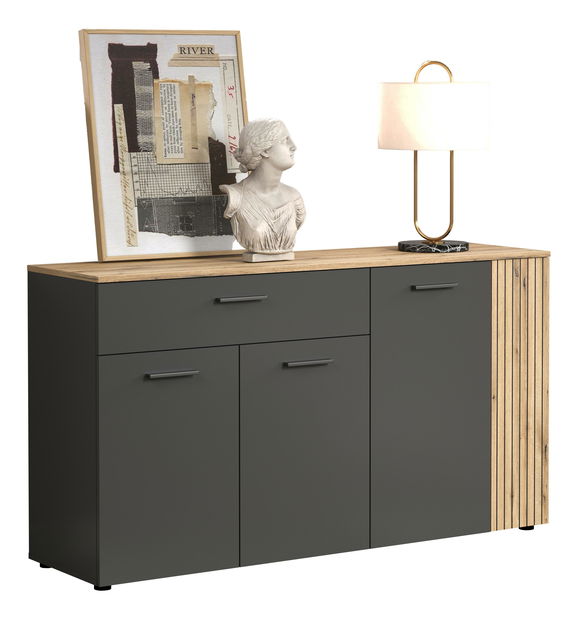 Komoda Esferas 2 (grafit + hrast evoke) 