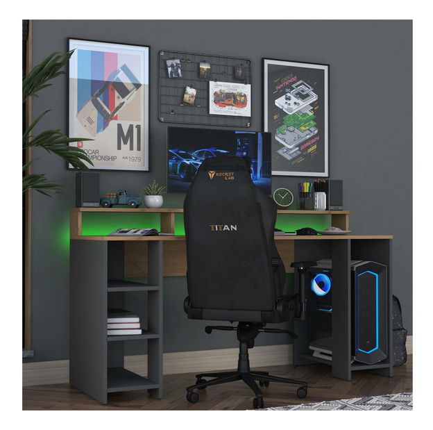 PC stolić Sikine 5 (orah + antracit)