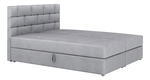 Pat matrimonial Boxspring 180x200 cm Waller Comfort (Gri) (cu somieră și saltea)