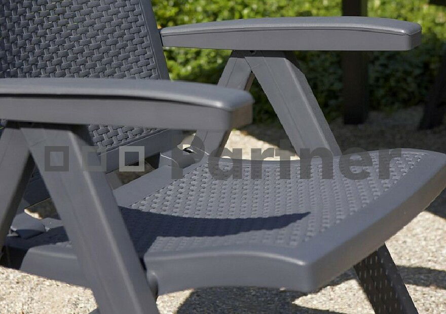 Záhradné kreslo Flora antracit (Plast)