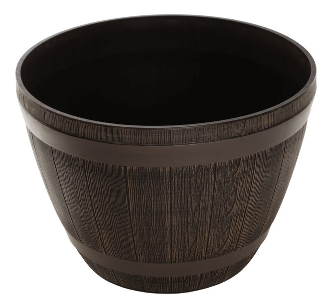 Plastový kvetináč Montreal Typ 2 (sivohnedý + vzor drevo)