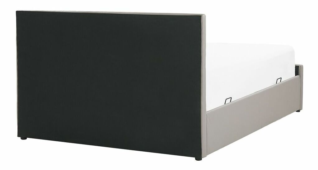 Bračni krevet 140 cm ROFARIO (siva) (umjetna koža) (s podnicom i prostorom za odlaganje)