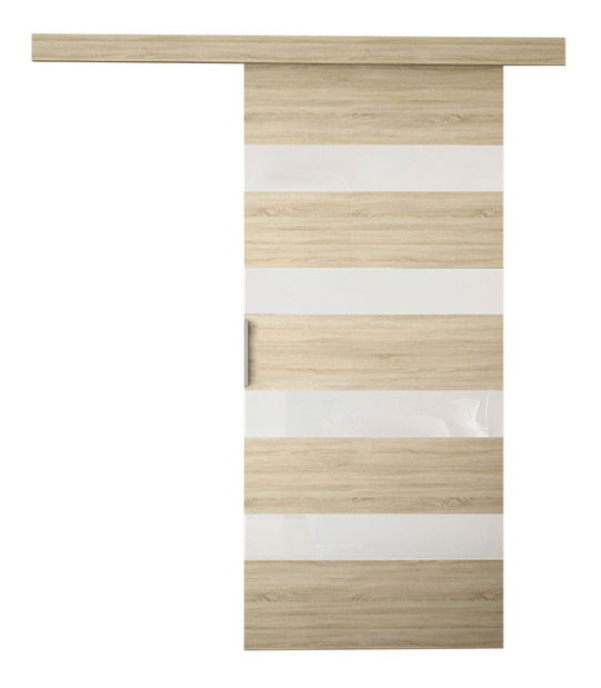 Uși glisant de interior Orenia V (alb + negru lacobel)