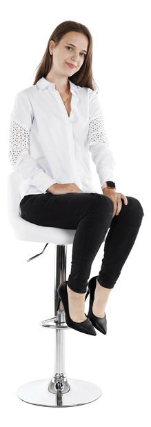 Scaun tip bar Mariora (alb piele ecologică)