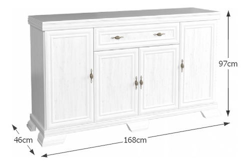 Komoda Kraz KK4 (sosna andersen) *výpredaj