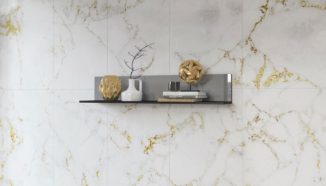 Polička Henry Typ 01 (sivá + sivý vysoký lesk) *výpredaj