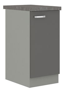 Dulap inferior de bucătărie Milo  40 D 1F BB (gri + gri lucios)
