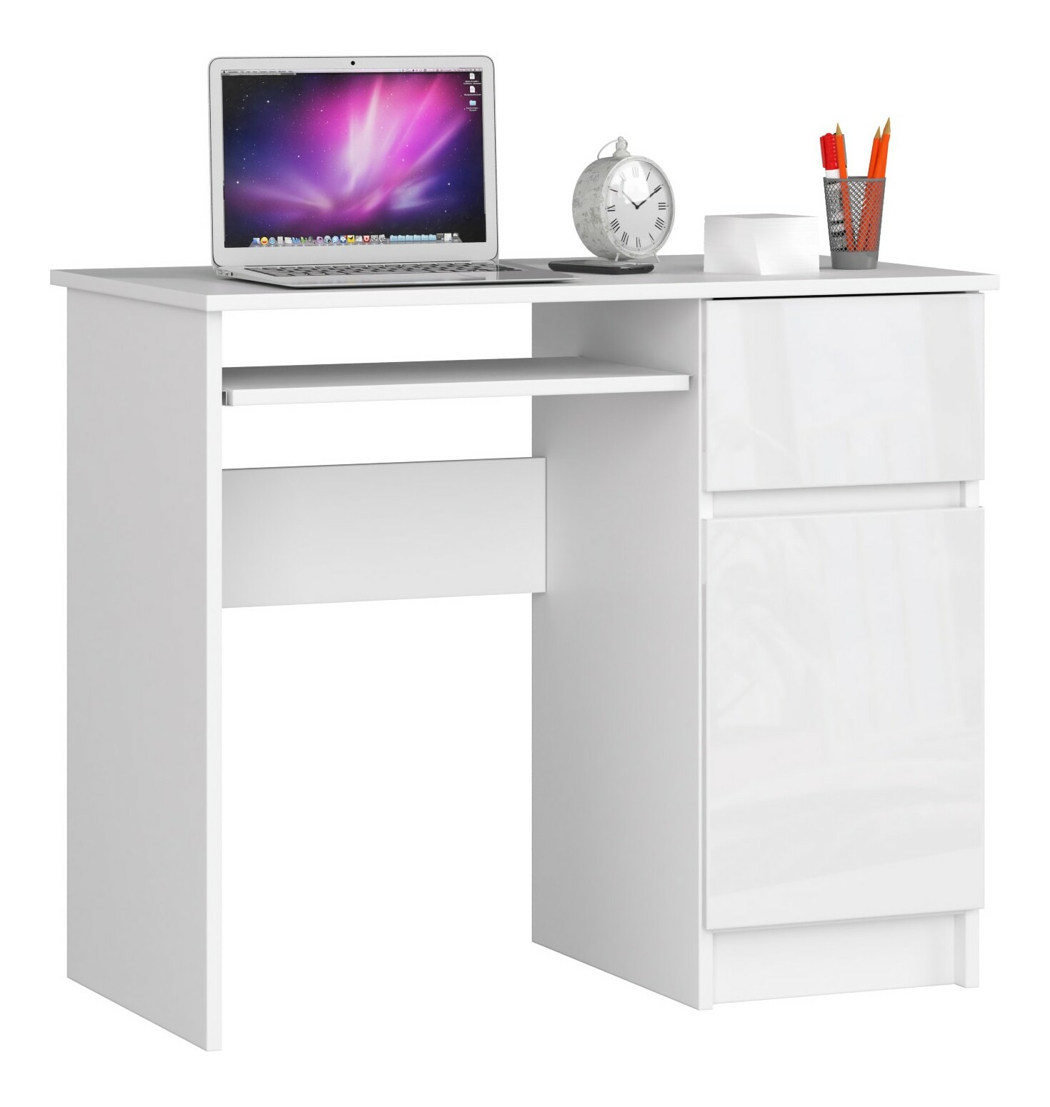 PC asztal Proceso (fehér + fényes fehér)