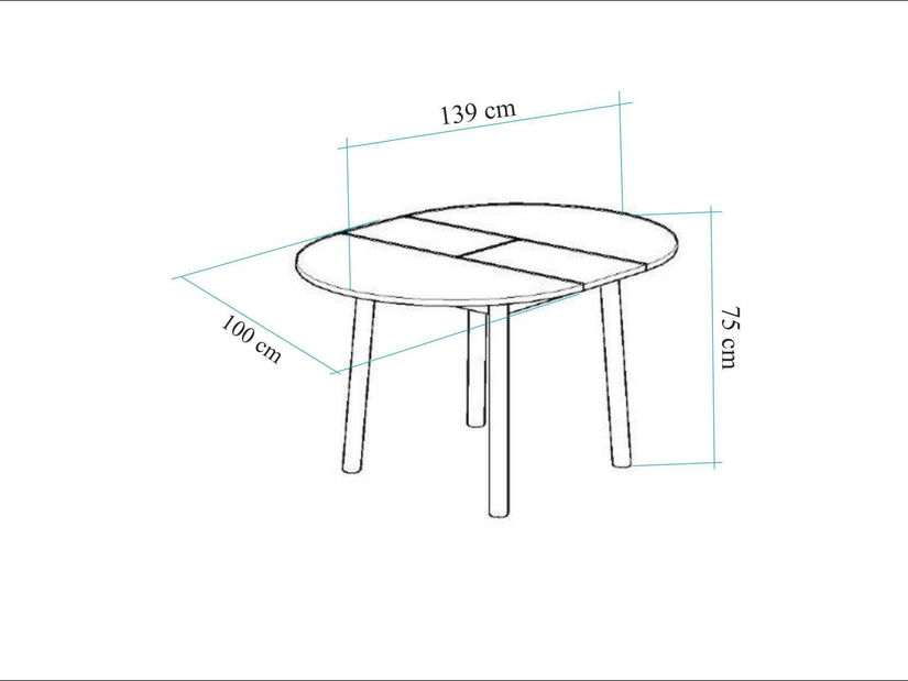 Set mobilier sufragerie Duvasa 6 (alb + stejar) (pentru 2 persoane)