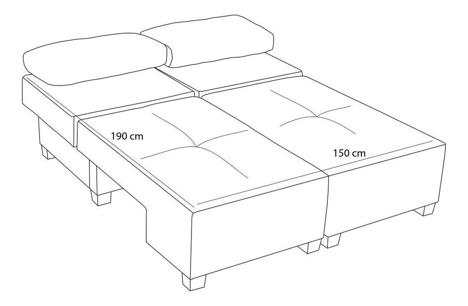 Canapea extensibilă Perenilla L (gri + Nuc)